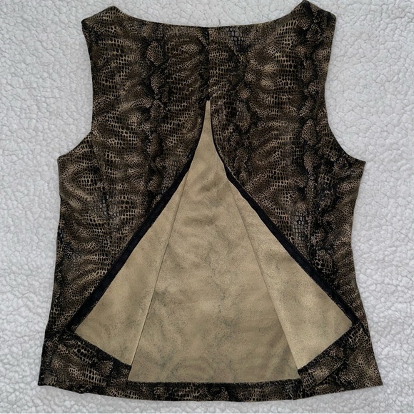 Y2K snakeskin rhinestone sparkle tank top sleeveless back zipper grunge VTG 8 - Picture 4 of 9